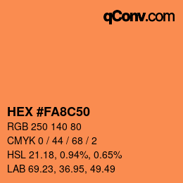 Color code: HEX #FA8C50 | qconv.com