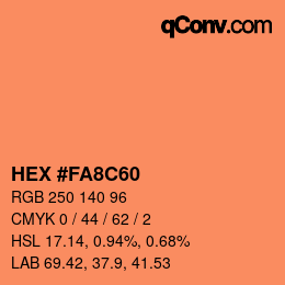 Color code: HEX #FA8C60 | qconv.com