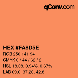 Código de color: HEX #FA8D5E | qconv.com