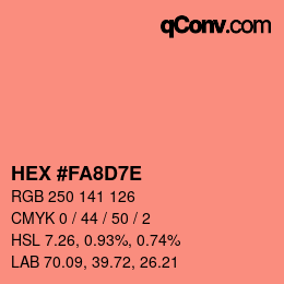 Color code: HEX #FA8D7E | qconv.com