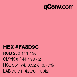 Color code: HEX #FA8D9C | qconv.com
