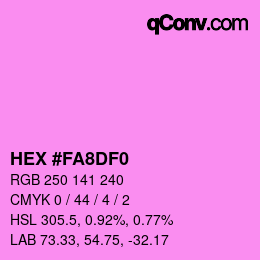 Color code: HEX #FA8DF0 | qconv.com