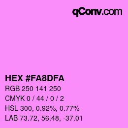 Color code: HEX #FA8DFA | qconv.com