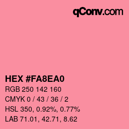 カラーコード: HEX #FA8EA0 | qconv.com