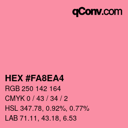 カラーコード: HEX #FA8EA4 | qconv.com
