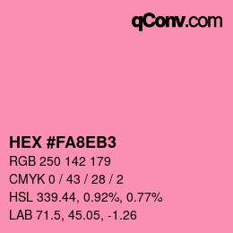 Color code: HEX #FA8EB3 | qconv.com