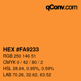 Color code: HEX #FA9233 | qconv.com