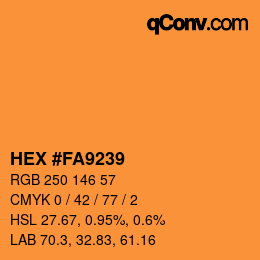 颜色代码: HEX #FA9239 | qconv.com