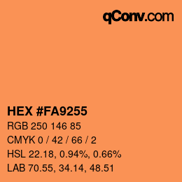 Color code: HEX #FA9255 | qconv.com