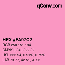 カラーコード: HEX #FA97C2 | qconv.com