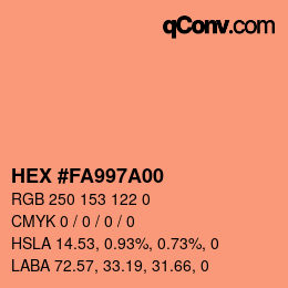 Color code: HEX #FA997A00 | qconv.com
