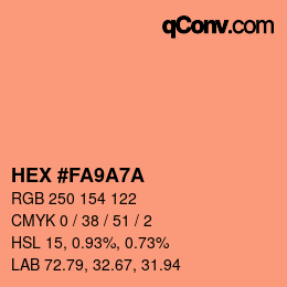 Color code: HEX #FA9A7A | qconv.com
