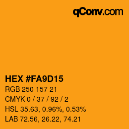 颜色代码: HEX #FA9D15 | qconv.com