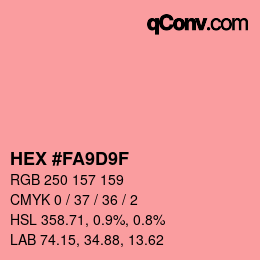 Color code: HEX #FA9D9F | qconv.com