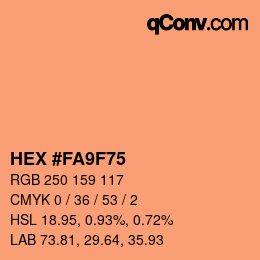 カラーコード: HEX #FA9F75 | qconv.com