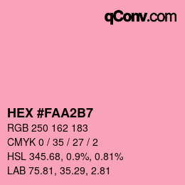 カラーコード: HEX #FAA2B7 | qconv.com