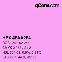 Color code: HEX #FAA2F4 | qconv.com