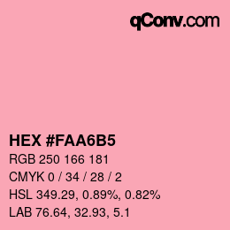 カラーコード: HEX #FAA6B5 | qconv.com