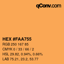 Código de color: HEX #FAA755 | qconv.com