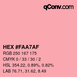 カラーコード: HEX #FAA7AF | qconv.com