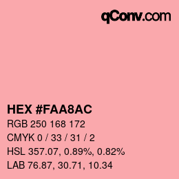 カラーコード: HEX #FAA8AC | qconv.com