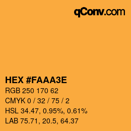 Color code: HEX #FAAA3E | qconv.com