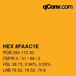 Color code: HEX #FAAC1E | qconv.com