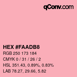 Color code: HEX #FAADB8 | qconv.com
