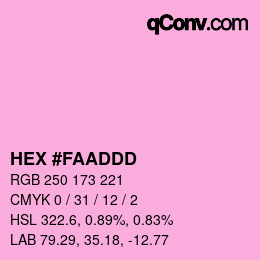 カラーコード: HEX #FAADDD | qconv.com