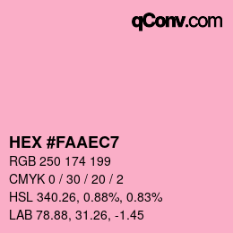 颜色代码: HEX #FAAEC7 | qconv.com