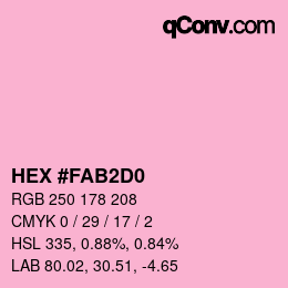 Color code: HEX #FAB2D0 | qconv.com