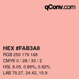カラーコード: HEX #FAB3A8 | qconv.com