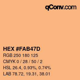 Color code: HEX #FAB47D | qconv.com