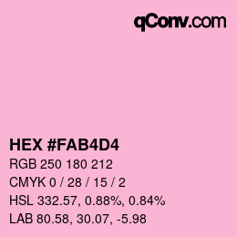 カラーコード: HEX #FAB4D4 | qconv.com
