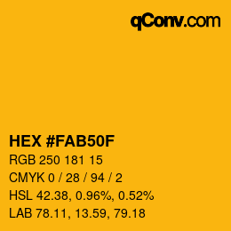カラーコード: HEX #FAB50F | qconv.com