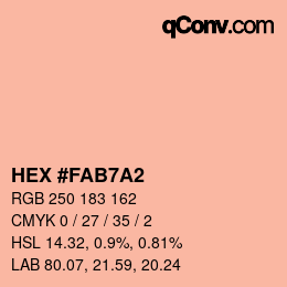 カラーコード: HEX #FAB7A2 | qconv.com