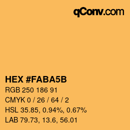 Color code: HEX #FABA5B | qconv.com