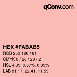 カラーコード: HEX #FABAB5 | qconv.com