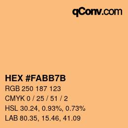 カラーコード: HEX #FABB7B | qconv.com