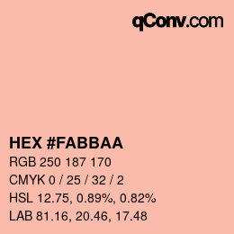 カラーコード: HEX #FABBAA | qconv.com