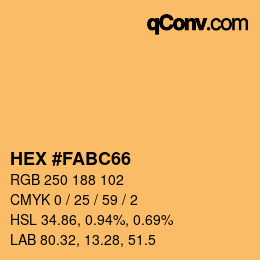 Farbcode: HEX #FABC66 | qconv.com