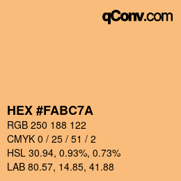 Color code: HEX #FABC7A | qconv.com