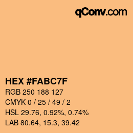 カラーコード: HEX #FABC7F | qconv.com