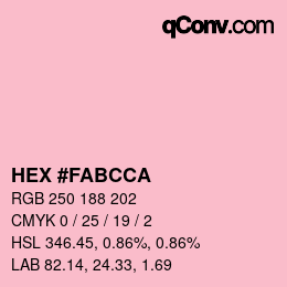 カラーコード: HEX #FABCCA | qconv.com