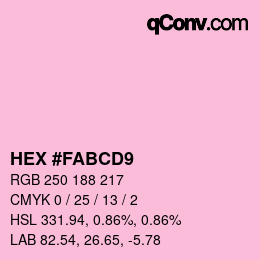Color code: HEX #FABCD9 | qconv.com