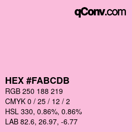 Color code: HEX #FABCDB | qconv.com