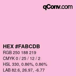 Color code: HEX #FABCDB | qconv.com