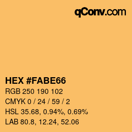 Farbcode: HEX #FABE66 | qconv.com