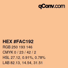 カラーコード: HEX #FAC192 | qconv.com