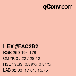 カラーコード: HEX #FAC2B2 | qconv.com